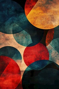 多彩几何圆形抽象艺术背景