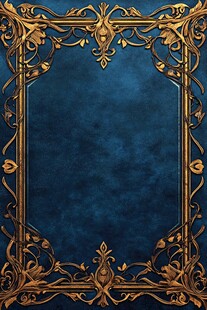 蓝底金色华丽装饰边框