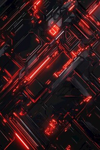 炫酷红色科技电路背景图