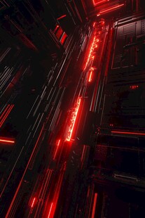 未来感红黑色科技空间