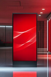 红色动感大屏 现代室内场景