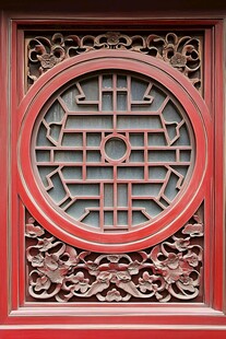 中式红窗雕花精致图案