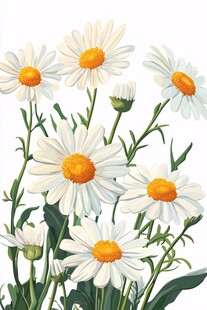 清新雏菊插画