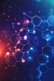 科技感六边形分子结构背景