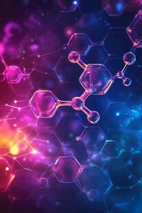 梦幻炫彩分子结构背景图