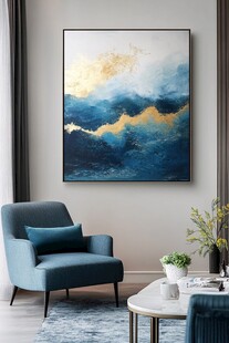 现代客厅的抽象艺术挂画