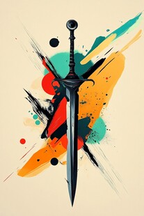 奇幻风格剑的艺术插画