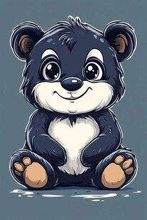 可爱小熊坐立卡通形象