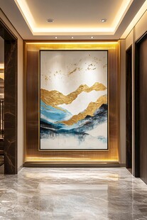 奢华走廊的山水艺术挂画