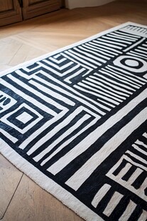 黑白几何图案时尚地垫