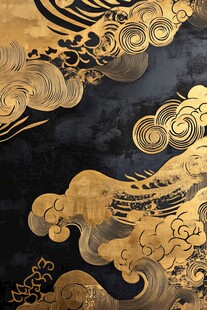 黑金中式云纹华丽装饰图