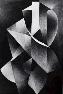 黑白几何抽象艺术图案