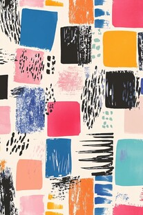多彩几何笔触艺术图案