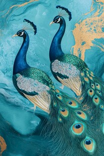 双孔雀的梦幻艺术图景