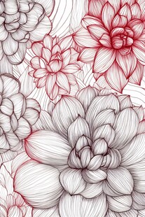 手绘花卉图案纹理背景图