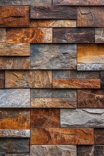 复古石砌墙面纹理特写