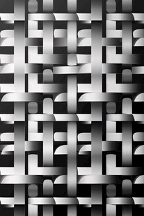 黑白几何交错抽象图案