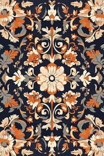 复古花卉图案装饰纹样