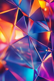 炫彩多边形几何抽象背景