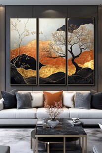 现代客厅三联艺术装饰画