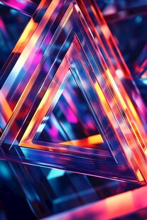 炫彩三角几何抽象光影图