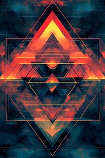 炫彩几何图案抽象艺术背景