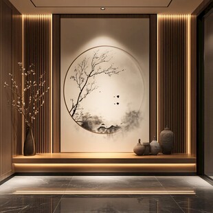 中式玄关 水墨意境装饰画