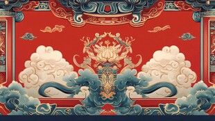 中式龙纹祥瑞传统背景图