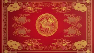 中式红金祥瑞传统图案背景