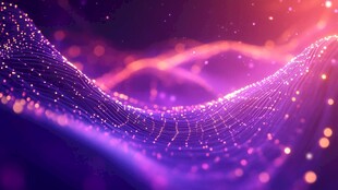 梦幻紫色科技流动粒子背景