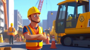 工地工程师的专注时刻