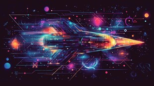 未来科技风宇宙飞行画面