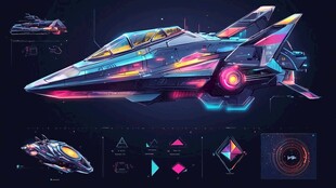 未来科幻飞船设计概念图