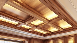 木质奢华吊顶室内装饰效果