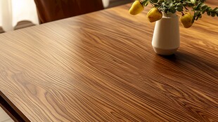 木质餐桌搭配清新花瓶摆件