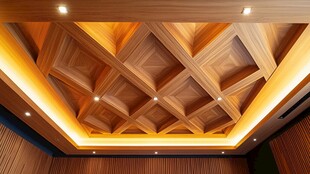 木质几何造型精致天花板
