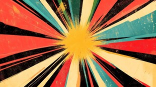 放射状多彩抽象艺术图案