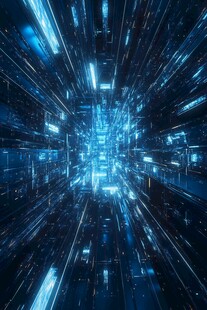 科技感蓝色虚拟数字空间