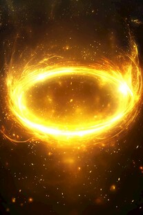 金色炫光能量圆环特效