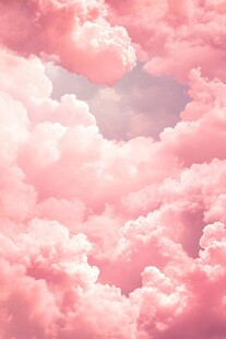 梦幻粉色云朵天空美景
