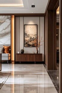 中式风格精致入户玄关空间