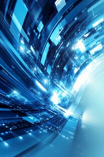 科技感蓝色未来数字通道
