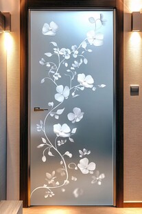 花卉图案艺术玻璃门