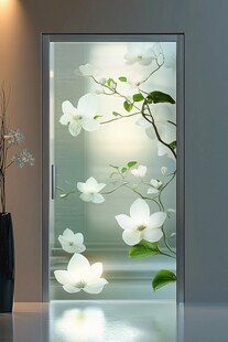 玉兰花玻璃门 清新雅致风