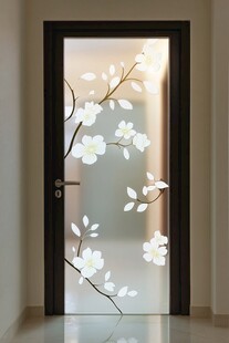 玉兰花玻璃门装饰效果图