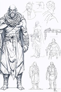 中世纪战士角色设计草图
