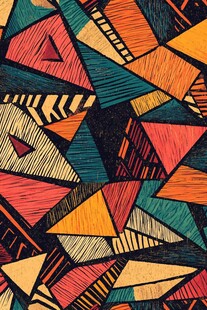 多彩几何图案的抽象艺术