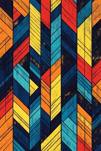 几何彩色条纹复古图案