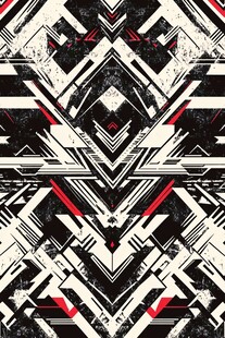 黑白红几何抽象图案设计
