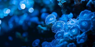 梦幻蓝色海底珊瑚景观